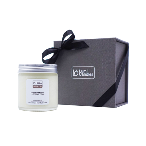 Fresh Ambers Scented Soy Candle (100 ml) - Signature Scent