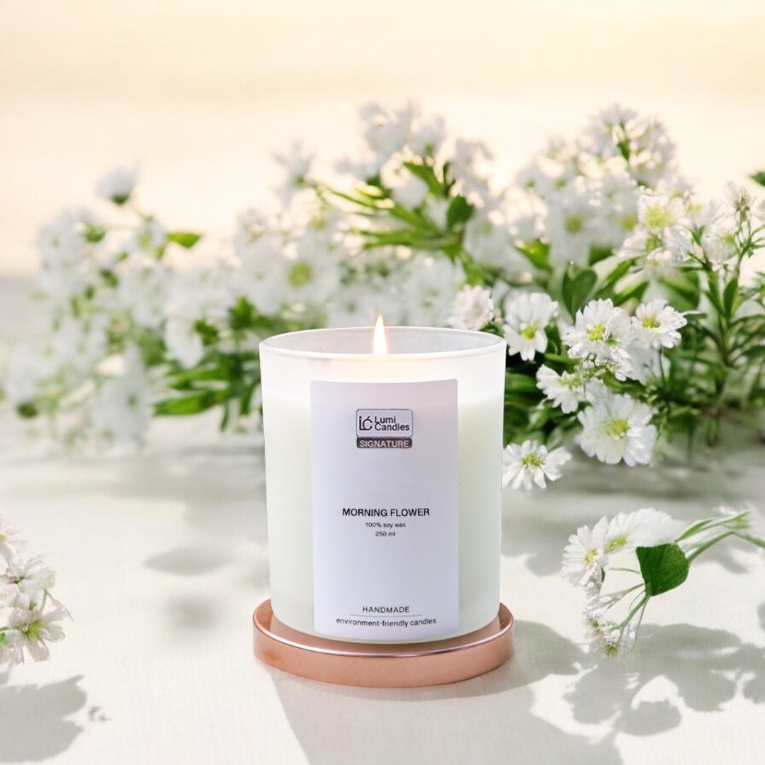 Morning Flower Premium Scented Soy Candle (250 ml) – Signature Blend