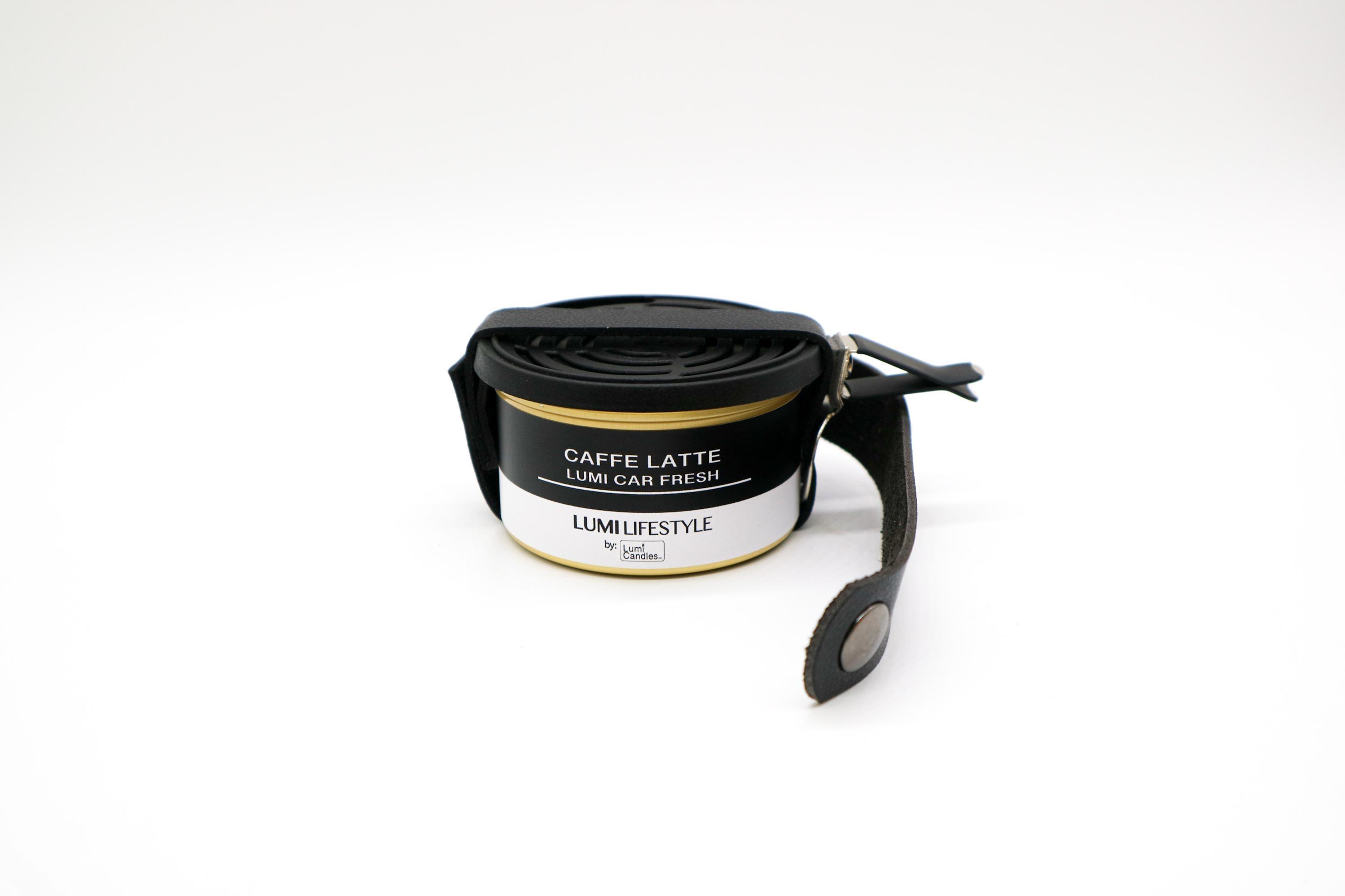 Caffe Latte Car Freshener with leather case by LUMI Candles PH