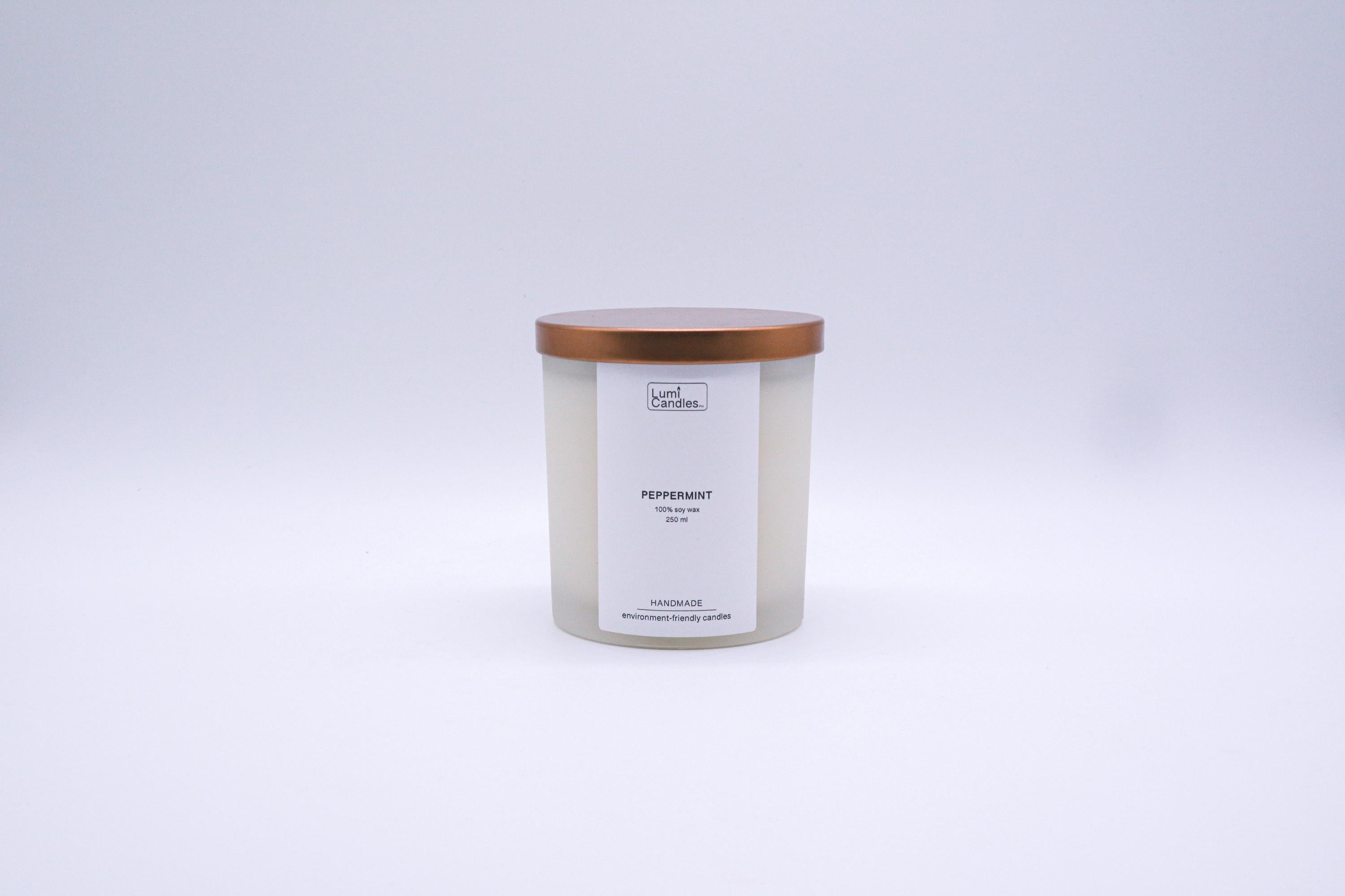 Peppermint Scented Soy Candle (250 ml) - Lumi Candles PH