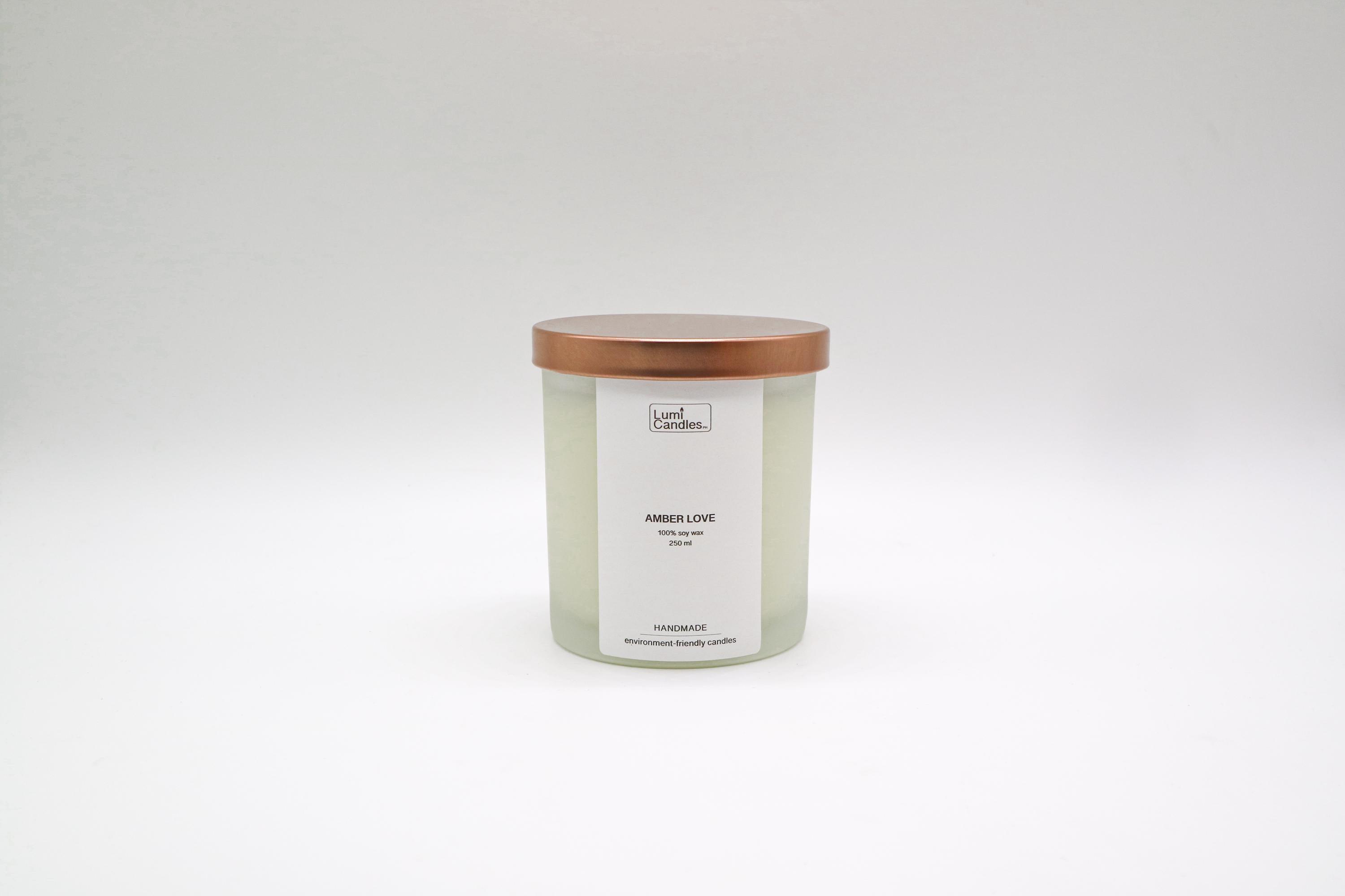 Amber Love Scented Soy Candle (250 ml) - Lumi Candles PH