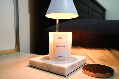 White Marble Candle Warmer and 5 RG Frosted Bundle B - Lumi Candles PH